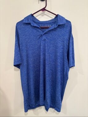 Men's Blue Members Mark Performance Polo Shirt Polyester Size XL